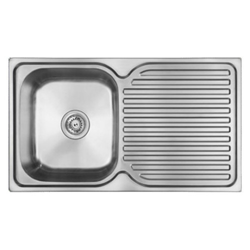 SINK ABEY ENTRY SNG L/H BOWL 1TH 840MM X 480MM S/S [165135]