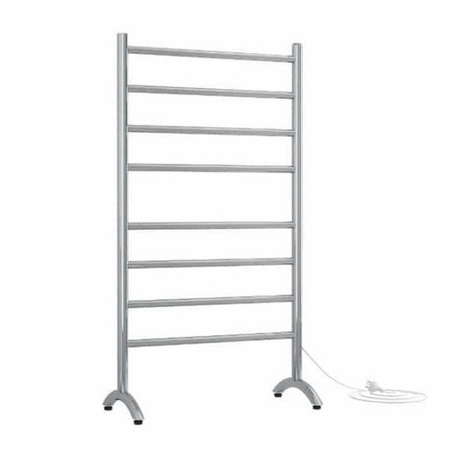 Thermorail Straight Round Freestanding Heated Towel Rail Ladder 100W 8Bar 600mm x 1080mm Polished Stainless Steel [129588]