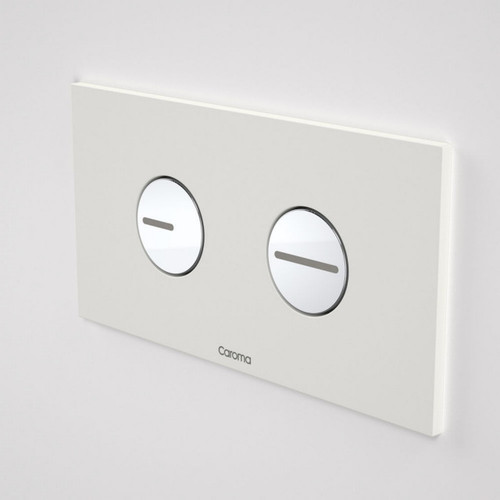 Round Dual Flush Plate and Button Plastic White [111406]