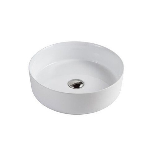 Elinea II Round Top Caval Above Counter Basin 10L Vitreous China 410mm High Gloss White NTH [254420]