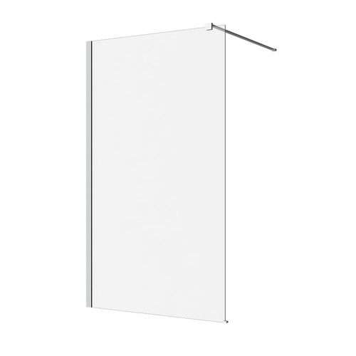 M Series Wall Mount Shower Screen Panel 960mm x 2000mm Clear Glass/Chrome Fittings [131372]