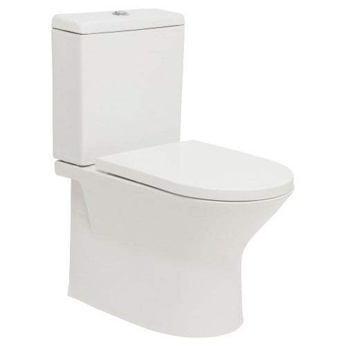 Emilia Rimless Flush to Wall Toilet Suite Includes Soft Close PP Seat & Standard Connector 4Star [198868]