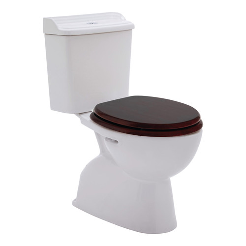 Colonial II Close Coupled Toilet Suite S Trap with Mahogany Seat 4Star [198642]