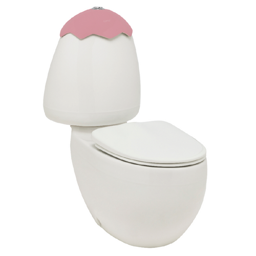 Egg Junior Close Coupled Toilet Suite Pink Lid Includes Soft Close Seat & Standard Connctor [198597]