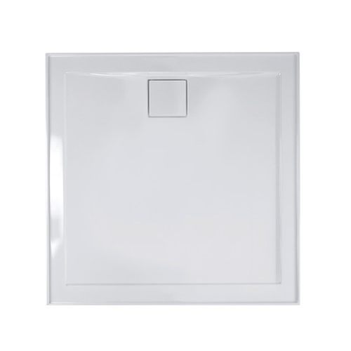 Daintree Base Shower Polymarble White 900mm x 900mm Rear Outlet 4-Sided [133850]