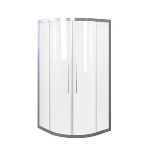 Daintree Curved Shower Screen Front & Return Panel 1000mm x 1000mm Chrome [137592]